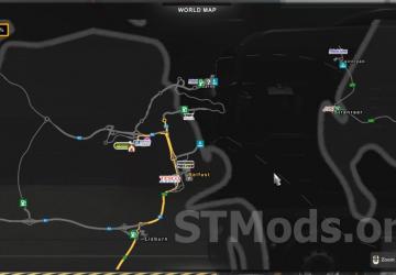 Map Northern Ireland Rebuilding version 0.55 for Euro Truck Simulator 2 (v1.48.x)