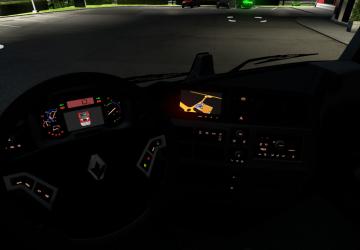 Orange Instrument Panel Lighting for Renault T v1.0 for Euro Truck Simulator 2 (v1.38.x)