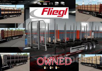 Ownable Log Trailer Fliegl version 1.0.14 for Euro Truck Simulator 2 (v1.48.x)