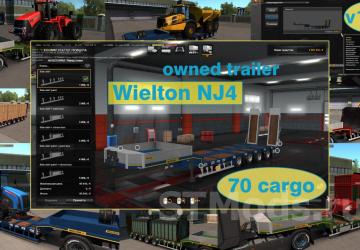 Ownable overweight trailer Wielton NJ4 version 1.7.14 for Euro Truck Simulator 2 (v1.48.x)