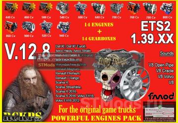 Pack Powerful engines + gearboxes version 15.1 for Euro Truck Simulator 2 (v1.49.x)