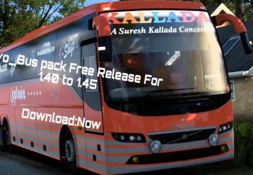 Pack of Volvo buses version 1.0 for Euro Truck Simulator 2 (v1.43.x, - 1.45.x)