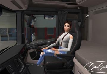 A pack of passenger girls in the cab of a truck v1.0 for Euro Truck Simulator 2 (v1.44.x, 1.45.x)