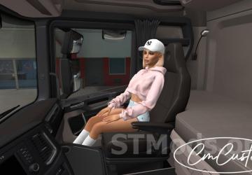 A pack of passenger girls in the cab of a truck v1.4.2 for Euro Truck Simulator 2 (v1.49.x)