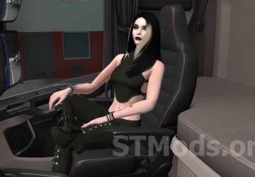 A pack of passenger girls in the cab of a truck v1.4.2 for Euro Truck Simulator 2 (v1.49.x)