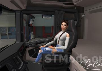 A pack of passenger girls in the cab of a truck v1.4.4 for Euro Truck Simulator 2 (v1.54.x)