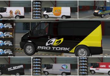 Ford Transit Skin Pack version 2.0 for Euro Truck Simulator 2 (v1.36.x, - 1.41.x)