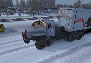 RZD Skin Pack for URAL 4320-10, KRAZ 255, and Trailer v1.0 for Euro Truck Simulator 2 (v1.35.x, 1.36.x)
