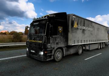 Dirty Skin Pack for Mercedes Actros MP3 and Trailer v1.0 for Euro Truck Simulator 2 (v1.41.x)