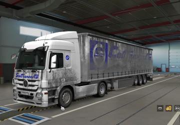 Dirty Skin Pack for Mercedes Actros MP3 and Trailer v1.0 for Euro Truck Simulator 2 (v1.41.x)