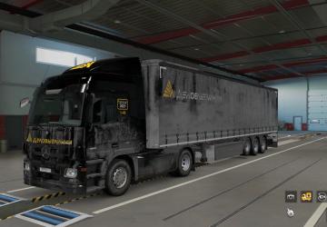 Dirty Skin Pack for Mercedes Actros MP3 and Trailer v1.0 for Euro Truck Simulator 2 (v1.41.x)