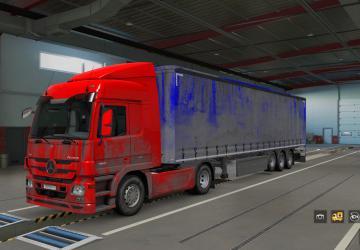 Dirty Skin Pack for Mercedes Actros MP3 and Trailer v1.0 for Euro Truck Simulator 2 (v1.41.x)