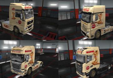 Coca-Cola RETRO Skin Pack version 1.0 for Euro Truck Simulator 2 (v1.34.x, 1.35.x)
