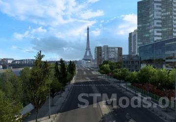 Map Paris Map 1:1 version 1.2.1 (04.09.23) for Euro Truck Simulator 2 (v1.48.x)