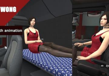 Passenger Ada Wong version 1.0 for Euro Truck Simulator 2 (v1.47.x)