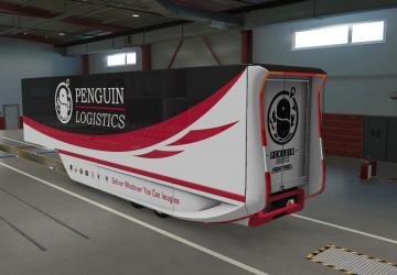 Penguin Logistics skin for MB AeroDynamic Trailer v1.0 for Euro Truck Simulator 2 (v1.37.x)