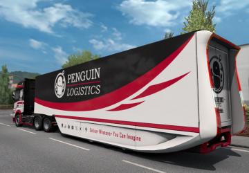 Penguin Logistics skin for MB AeroDynamic Trailer v1.0 for Euro Truck Simulator 2 (v1.37.x)