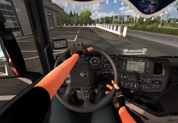 Retextured Hands in T-Shirt and Gloves version 1.0 for Euro Truck Simulator 2 (v1.39.x, - 1.41.x)