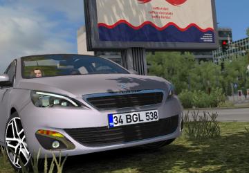 Peugeot 308 version 2.0.1 for Euro Truck Simulator 2 (v1.43.x)