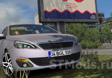 Peugeot 308 version 2.0.3 for Euro Truck Simulator 2 (v1.46.x, 1.47.x)