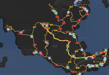 Map Pomezania Map version 1.4 for Euro Truck Simulator 2 (v1.43.x)
