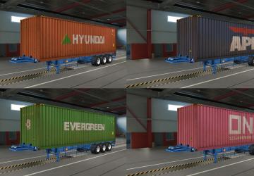 Real Container Trailer version 2.0 for Euro Truck Simulator 2 (v1.35.x, - 1.38.x)