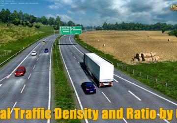 Traffic density and intensity version 1.43.a for Euro Truck Simulator 2 (v1.43.x)