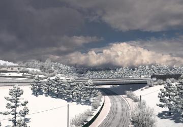 Realistic Brutal Weather Winter Snow version 1.5 for Euro Truck Simulator 2 (v1.54.x)