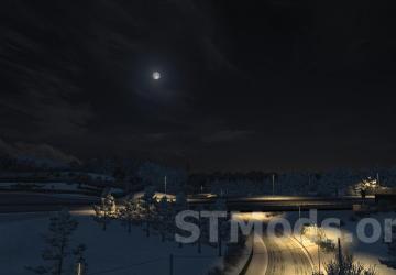 Realistic Brutal Weather Winter Snow version 1.5 for Euro Truck Simulator 2 (v1.54.x)