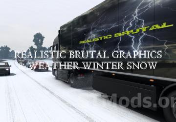 Realistic Brutal Weather Winter Snow version 1.5 for Euro Truck Simulator 2 (v1.54.x)