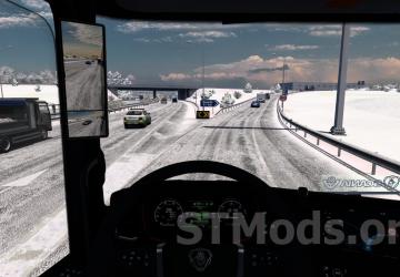 Realistic Brutal Weather Winter Snow version 1.6 for Euro Truck Simulator 2 (v1.55.x)