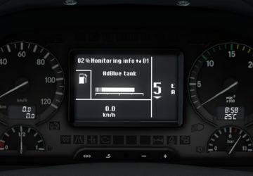 Realistic Dashboard Computer Mercedes Actros MP3 v1.1 for Euro Truck Simulator 2 (v1.42.x, 1.43.x)