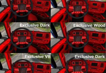 Red and Black Interior for Scania S&R 2016 v1.0 for Euro Truck Simulator 2 (v1.39.x)