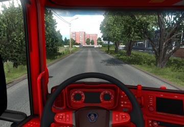 Red and Black Interior for Scania S&R 2016 v1.0 for Euro Truck Simulator 2 (v1.39.x)