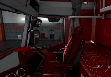 Red Interior for Renault T Range version 1.0 for Euro Truck Simulator 2 (v1.35.x)