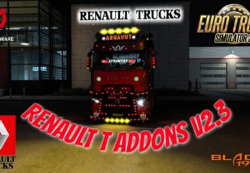 Renault T Addons version 2.3 for Euro Truck Simulator 2 (v1.42.x)