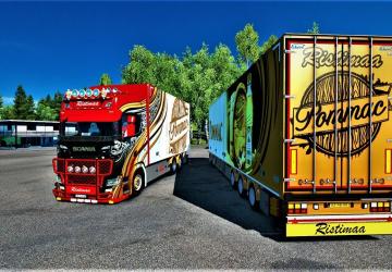 Ristimaa Next Gen Scania S + Tandem Skin version 1.0 (05.10.19) for Euro Truck Simulator 2 (v1.35.x)