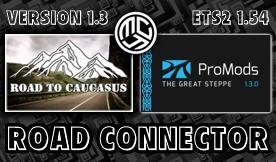 Map Road to Caucasus + Promods The Great Steppe RC v1.3 for Euro Truck Simulator 2 (v1.54)