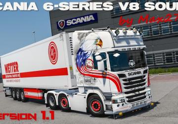 Scania 6-series DC16 V8 sound version 1.3 for Euro Truck Simulator 2 (v1.43.x)