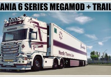 Scania 6 Series R560 Megamod + Trailer version 1.0 for Euro Truck Simulator 2 (v1.49.x)