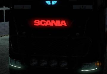 Scania front badge led version 1.2 for Euro Truck Simulator 2 (v1.43.x)