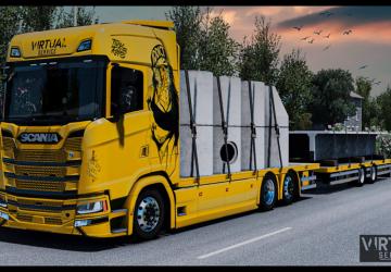Scania NG Tandem Flatbed version 1.0 for Euro Truck Simulator 2 (v1.40.x, 1.41.x)