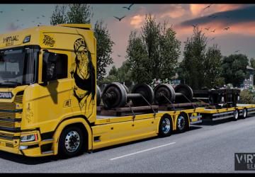 Scania NG Tandem Flatbed version 1.0 for Euro Truck Simulator 2 (v1.40.x, 1.41.x)