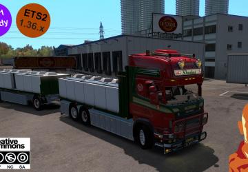 Scania R560 Donslund + Trailer version 08.11.22 for Euro Truck Simulator 2 (v1.45.x)