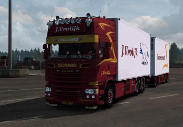 Scania R580 J.Vrolijk + Trailer version 7.0 for Euro Truck Simulator 2 (v1.38.x)