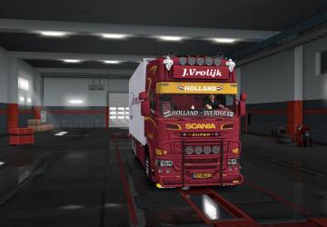 Scania R580 J.Vrolijk + Trailer version 7.0 for Euro Truck Simulator 2 (v1.38.x)