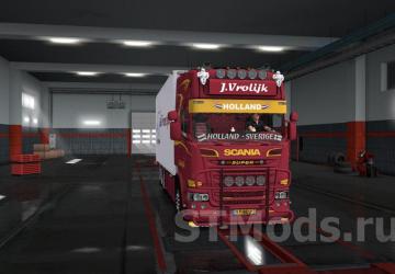 Scania R580 J.Vrolijk + Trailer version 12.0 for Euro Truck Simulator 2 (v1.54.x)