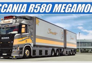 Scania R580 + Trailer Megamod version 1.0 for Euro Truck Simulator 2 (v1.49.x)