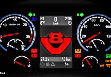 Scania R&S SCS+RJL Dashboard version 1.4 for Euro Truck Simulator 2 (v1.44.x)