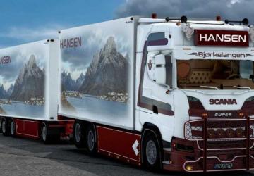 Scania S580 Tandem Hansen version 1.0 for Euro Truck Simulator 2 (v1.47.x)